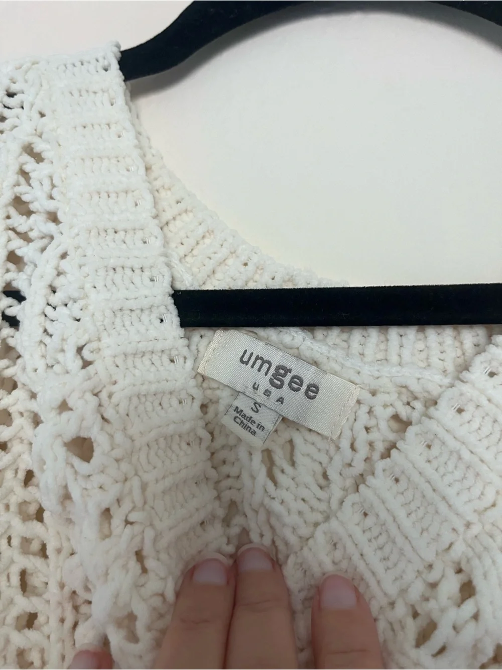Umgee Cream Open-Knit Scoop Neck Sweater